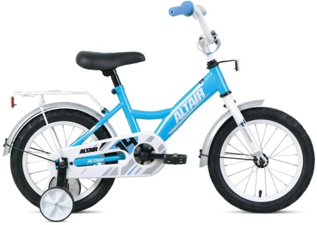 Велосипед ALTAIR KIDS 14 (14" 1 ск.) 2020-2021, бирюзовый/белый, 1BKT1K1B1007