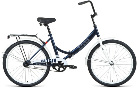 Велосипед ALTAIR CITY 24 (24" 1 ск. рост. 16" скл.) 2022, темно-синий/серый, RBK22AL24009
