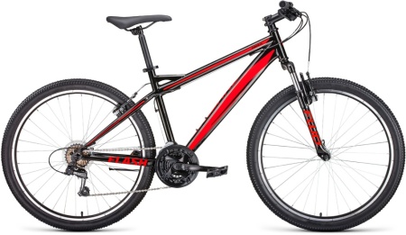 Велосипед FORWARD FLASH 26 1.0 (26" 21 ск. рост. 15") 2022, черный/красный, RBK22FW26643