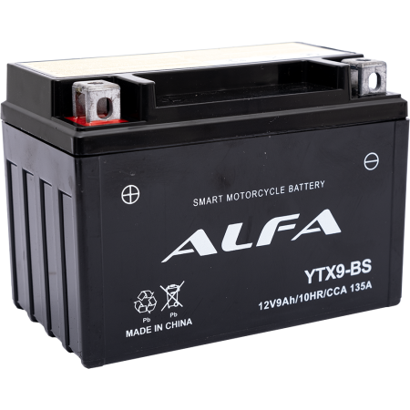 Аккумуляторная батарея марки ALFA YTX9-BS 9Ah (135A 150*87*107)