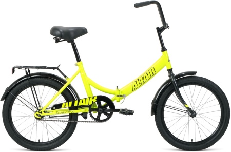 Велосипед ALTAIR CITY 20 (20" 1 ск. рост 14" скл.) 2020-2021, ярко-зеленый/черный, RBKT1YF01004