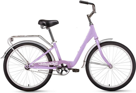 Велосипед FORWARD GRACE 24 (24" 1 ск. рост. 13") 2022, сиреневый/белый, IBK22FW24691