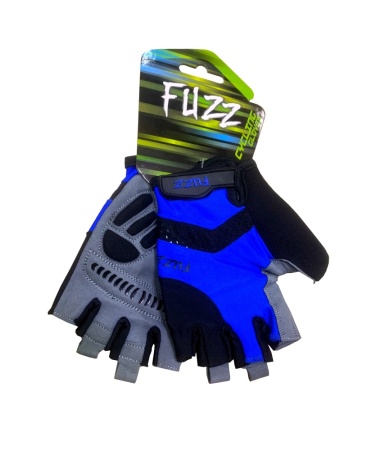 Перчатки 08-202241 лайкра RACE PRO черно-синие, р-р XS, с петельками, GEL, на липучке FUZZ