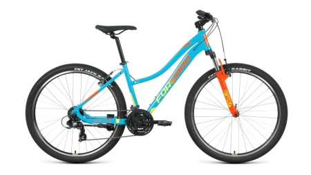 Велосипед FORWARD JADE 27,5 1.0 (27,5" 21 ск. рост. 16.5") 2022, бирюзовый/желтый, RBK22FW27751