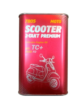 Масло моторное полусинтетика красное /Мannol 2-Takt Premium Scooter 1L (Германия) 7805