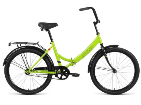 Велосипед ALTAIR CITY 24 FR (24" 1 ск. рост. 16" скл.) 2023, зеленый/серый