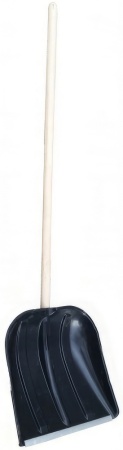 Лопата пластмассовая ПАМИР с алюминиевой планкой с деревянным черенком 1-го сорта