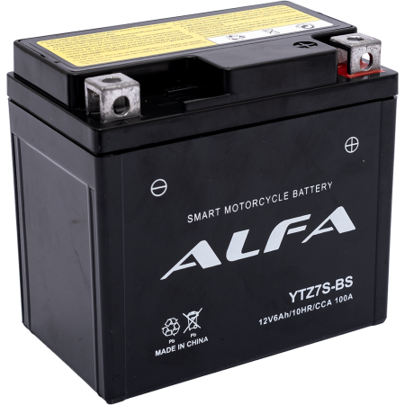 Аккумуляторная батарея марки ALFA YTZ7S-BS 6Ah (100A 113*70*107)