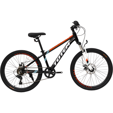 Велосипед TOTEM 1100 24" D (24" 21ск рост 12") 2023 черный/красный